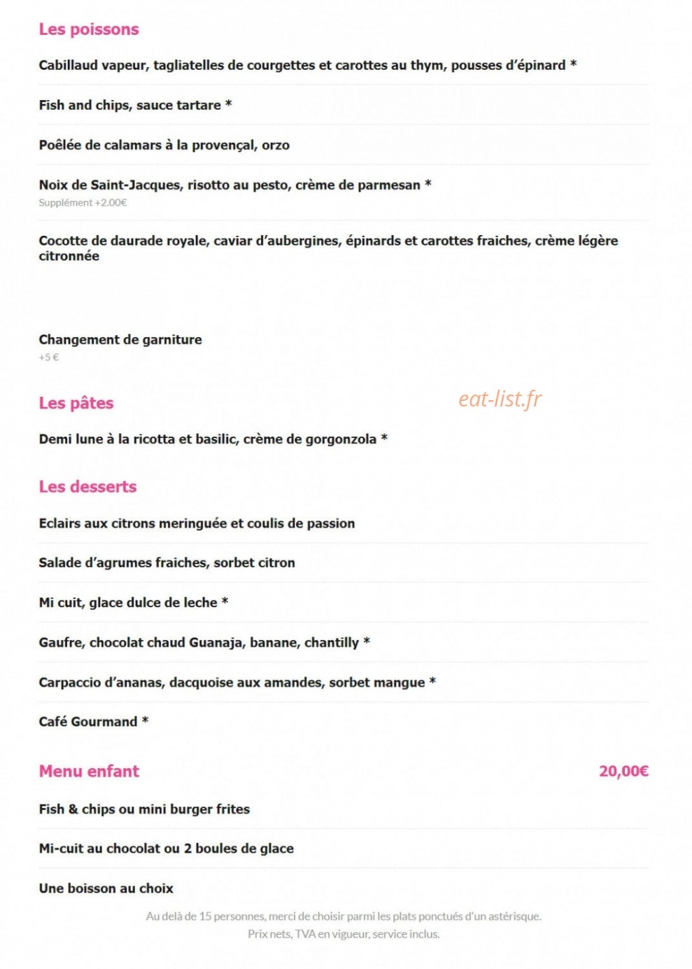 Café Barge — carte page 5