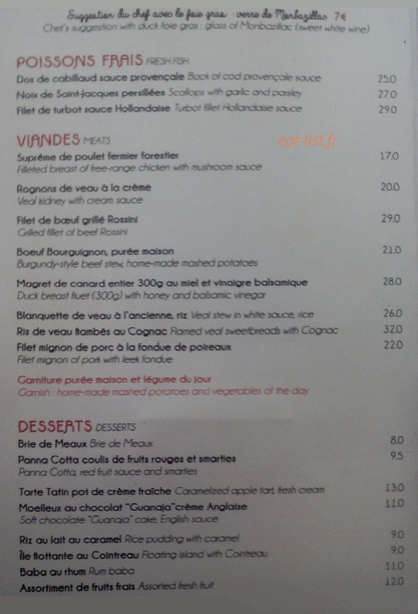 Café Barjot — carte page 1