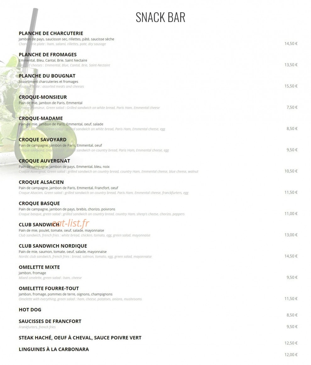 Café Chabalier — carte page 1