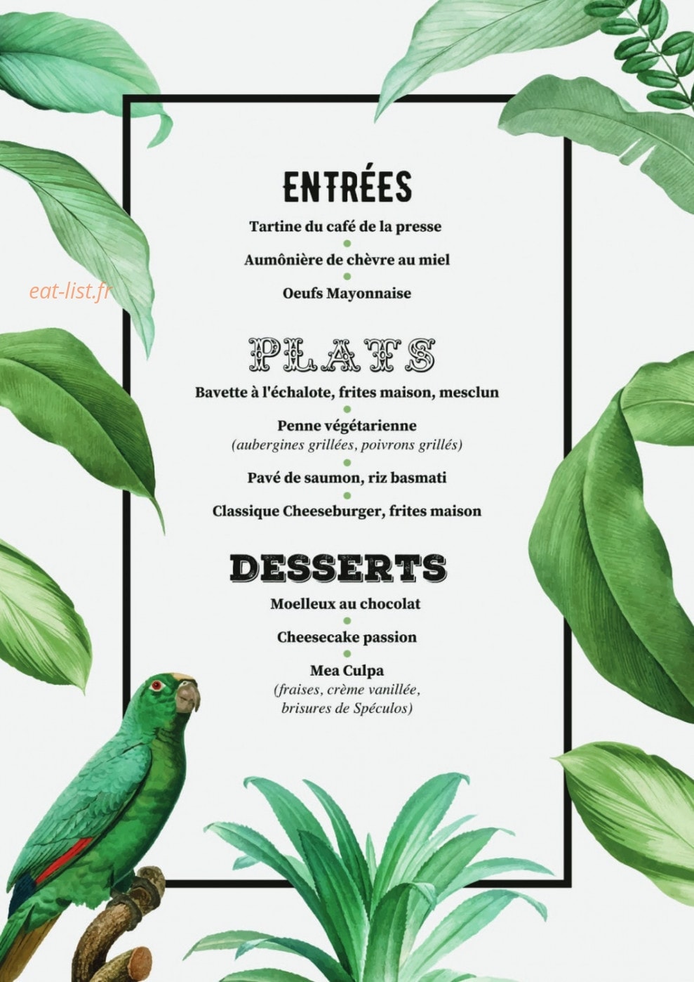 Café de la Presse — carte page 6