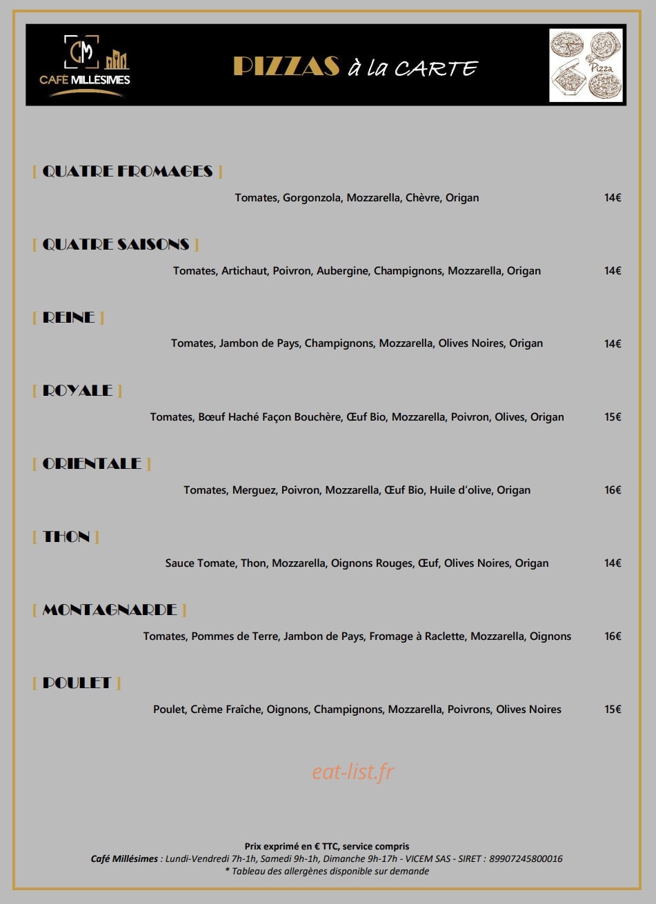Café Millésimes — carte page 2