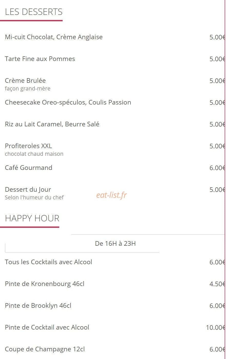 Cafe Minute Papillon — carte page 4