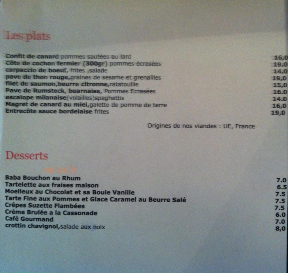 Café Premier — carte page 2
