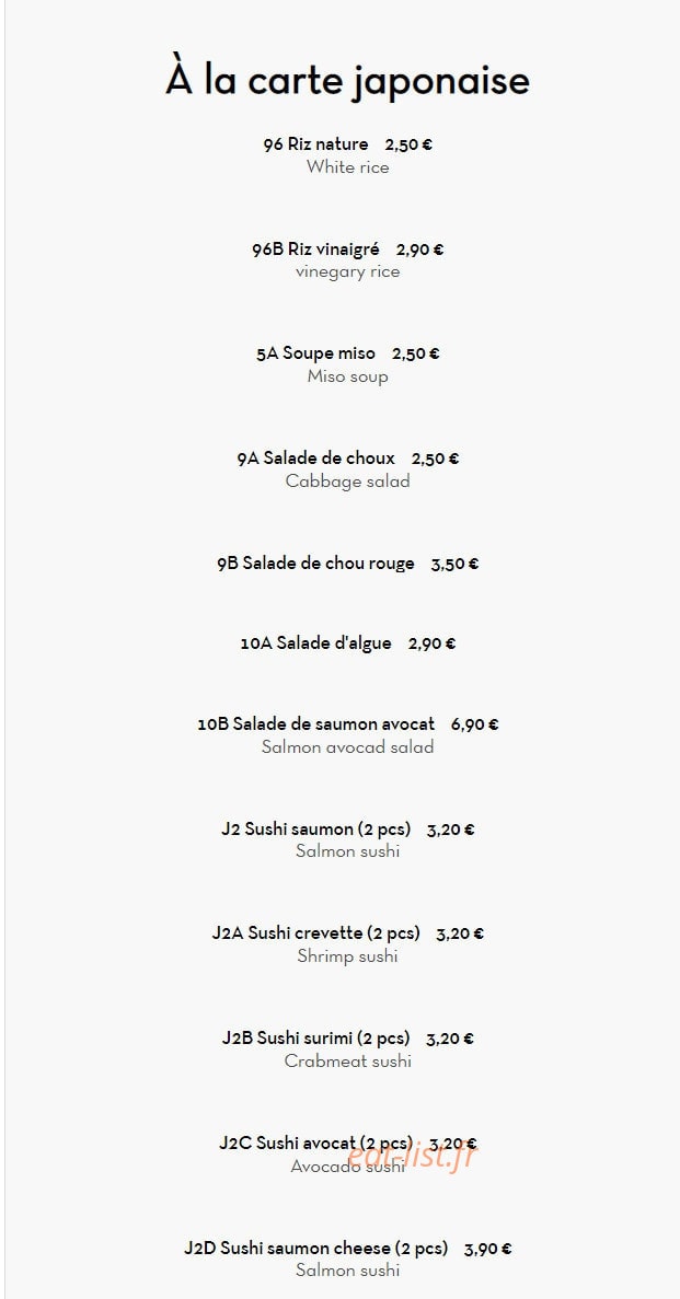 Chez Ye — carte page 19