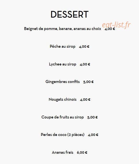 Chez Ye — carte page 29