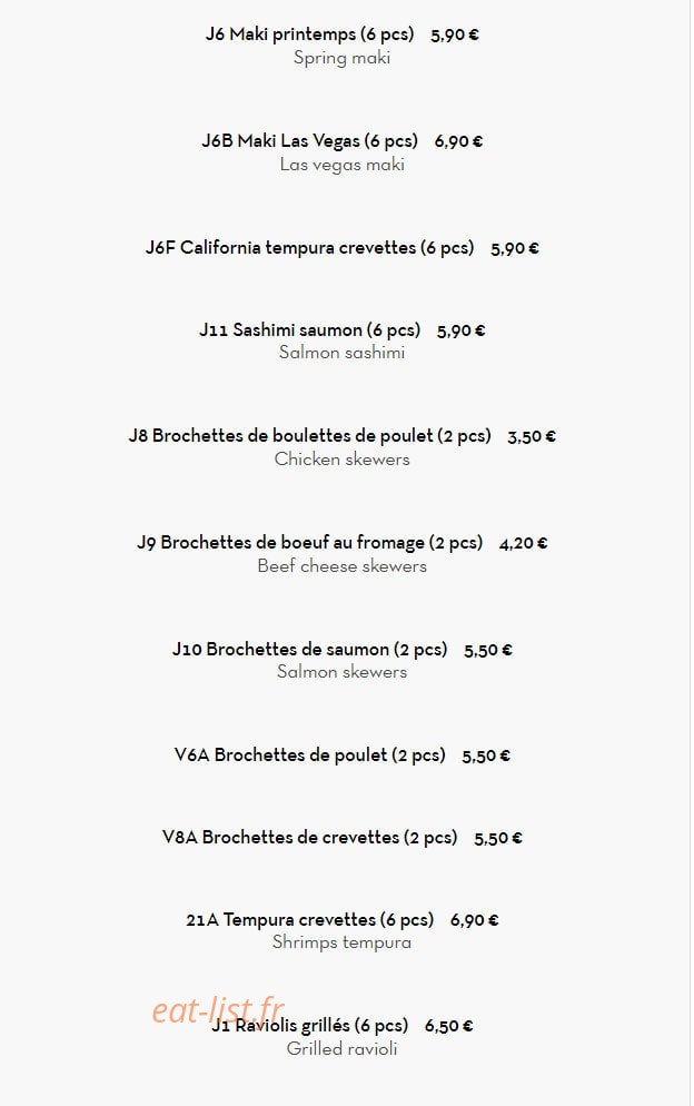 Chez Ye — carte page 21