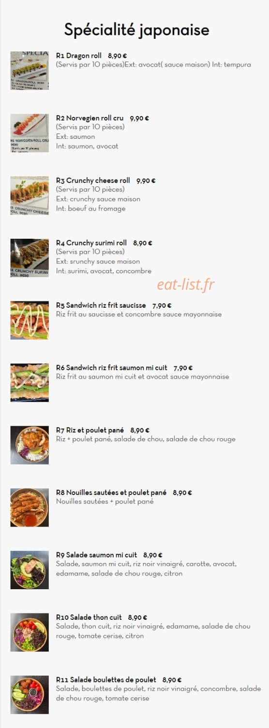 Chez Ye — carte page 18