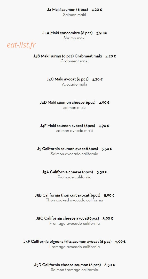 Chez Ye — carte page 20