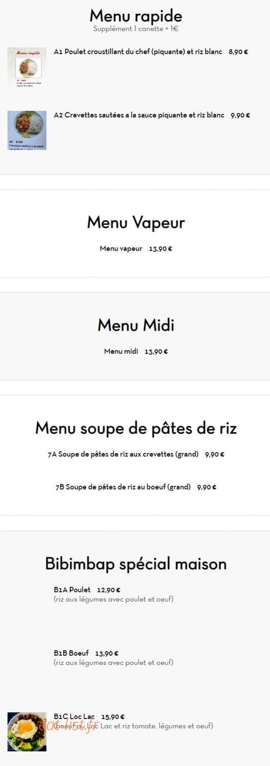 Chez Ye — carte page 13