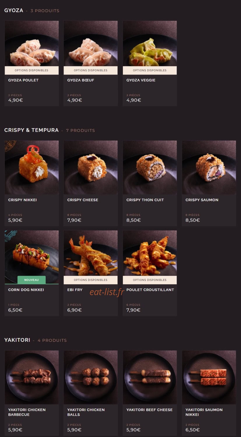 Côté Sushi — carte page 12