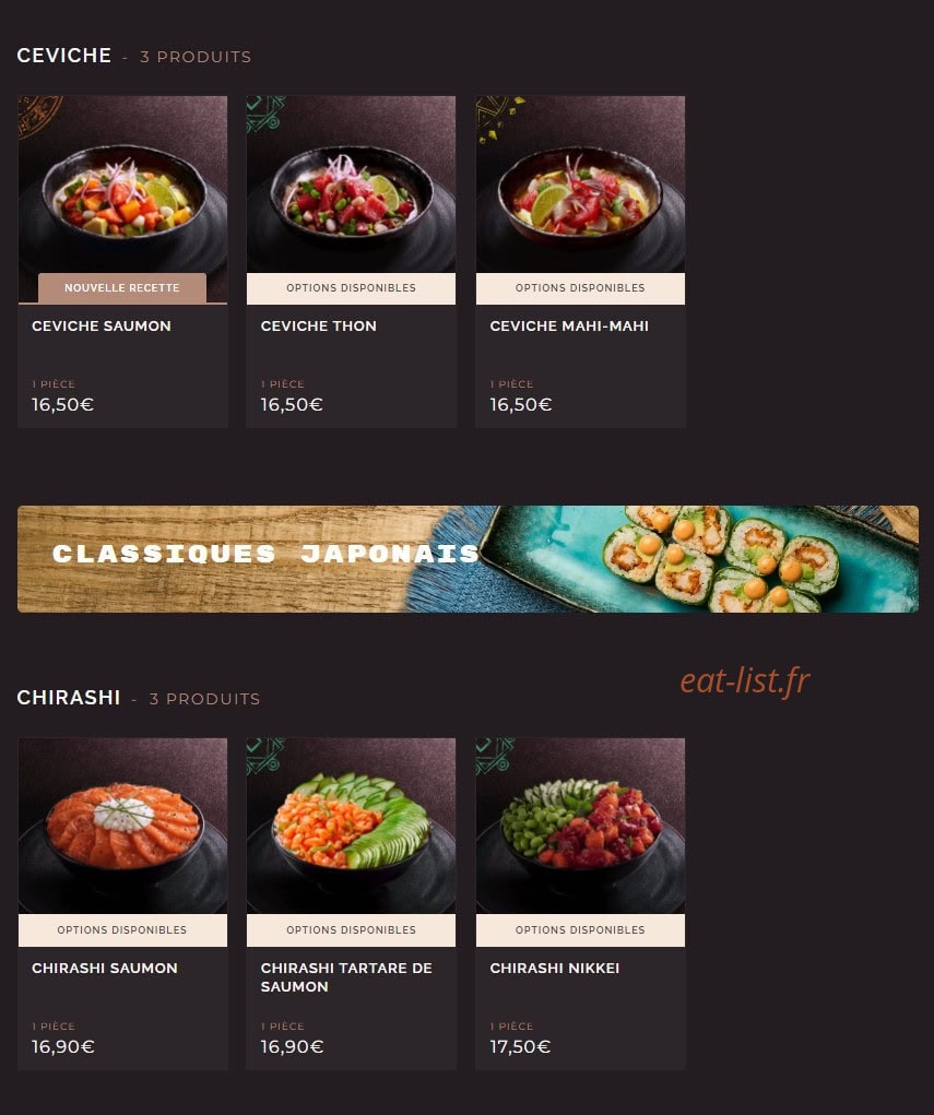 Côté Sushi — carte page 7