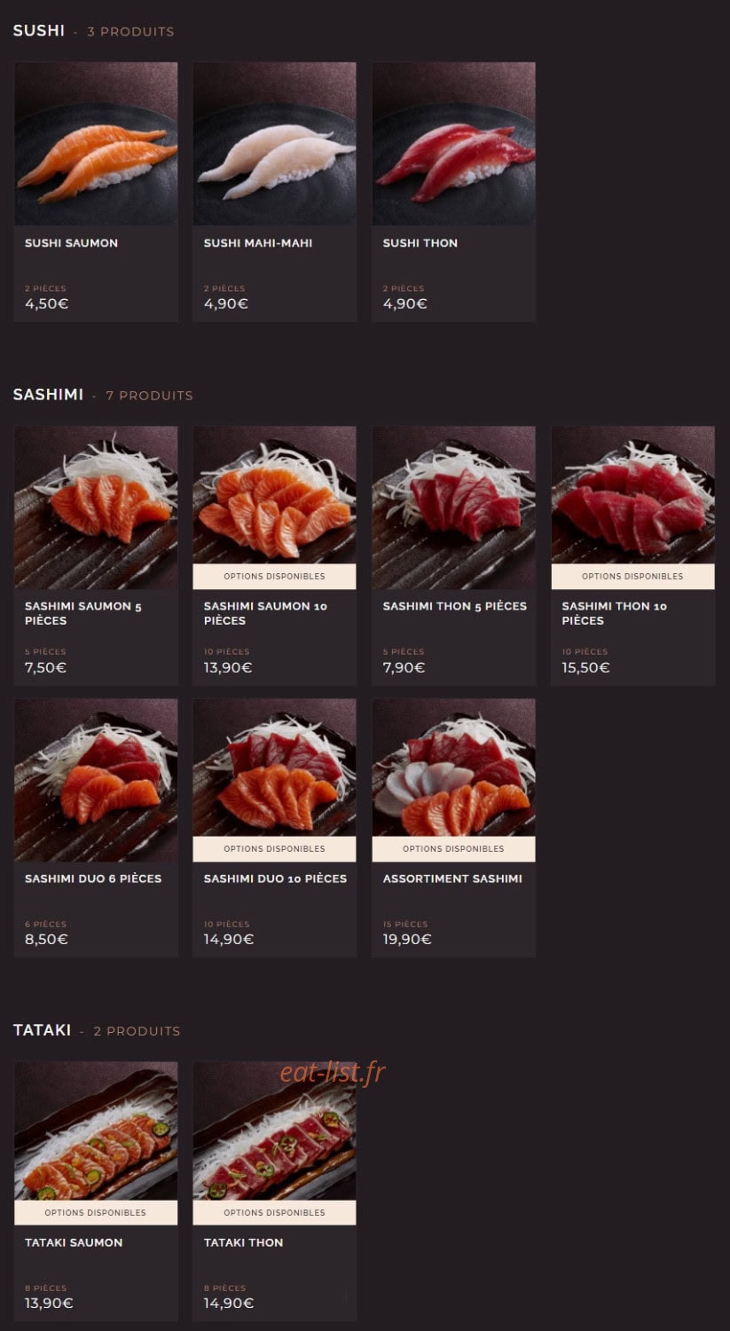 Côté Sushi — carte page 9