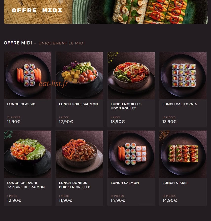 Côté Sushi — carte page 2