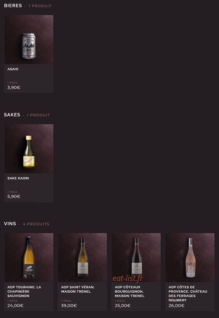 Côté Sushi — carte page 16