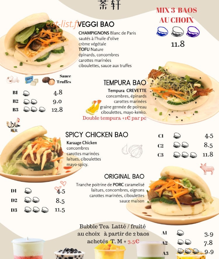 CreaTea — carte page 1