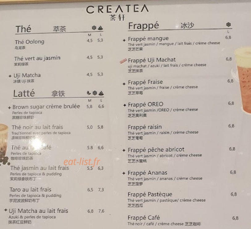 CreaTea — carte page 2