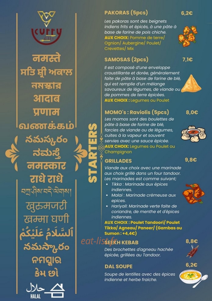 Curry Villa — carte page 2