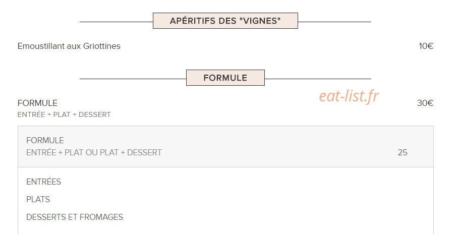 Entre les Vignes — carte page 1