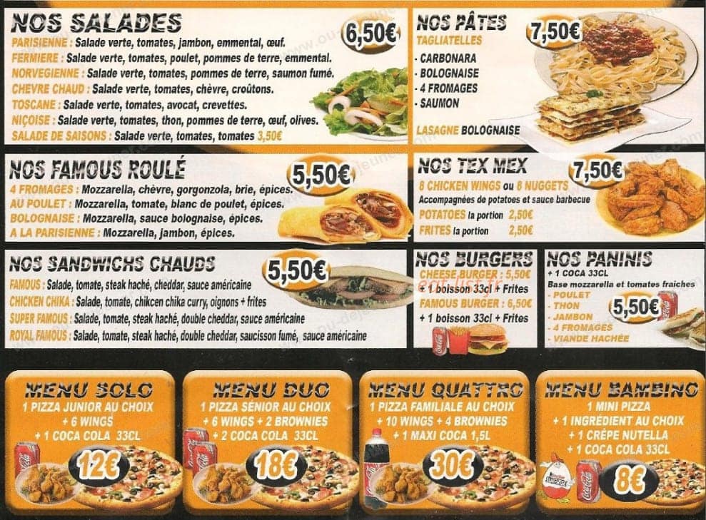 famous pizza — carte page 5