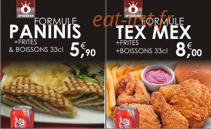 Fast food One Way — carte page 1