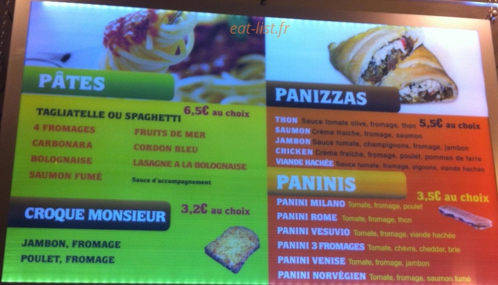 Fast food One Way — carte page 6