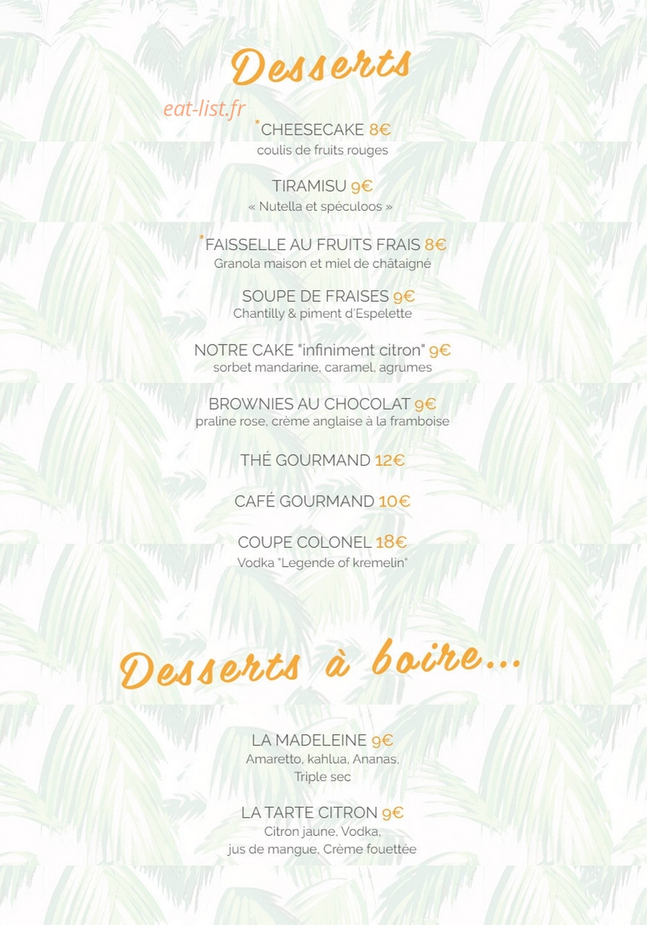 Félix Café — carte page 6