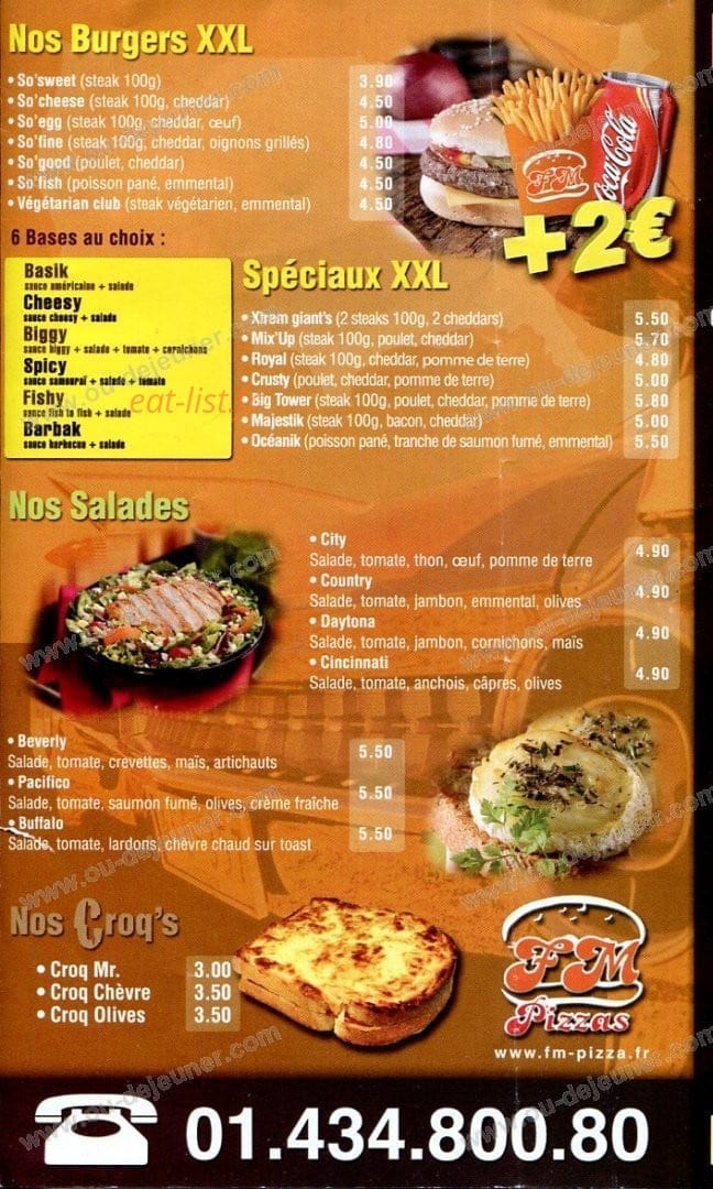 FM Pizzas — carte page 3