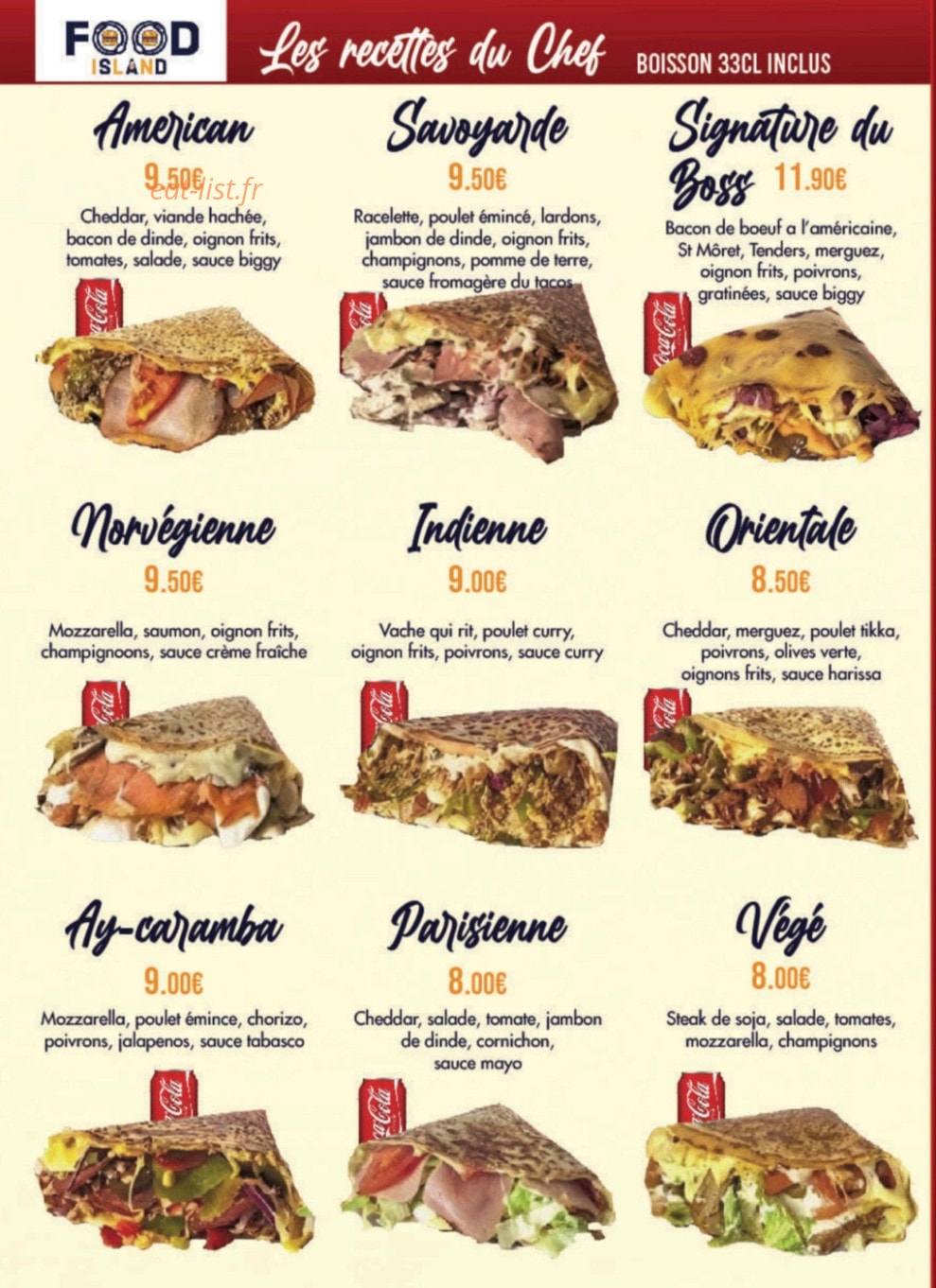 Food Island — carte page 2