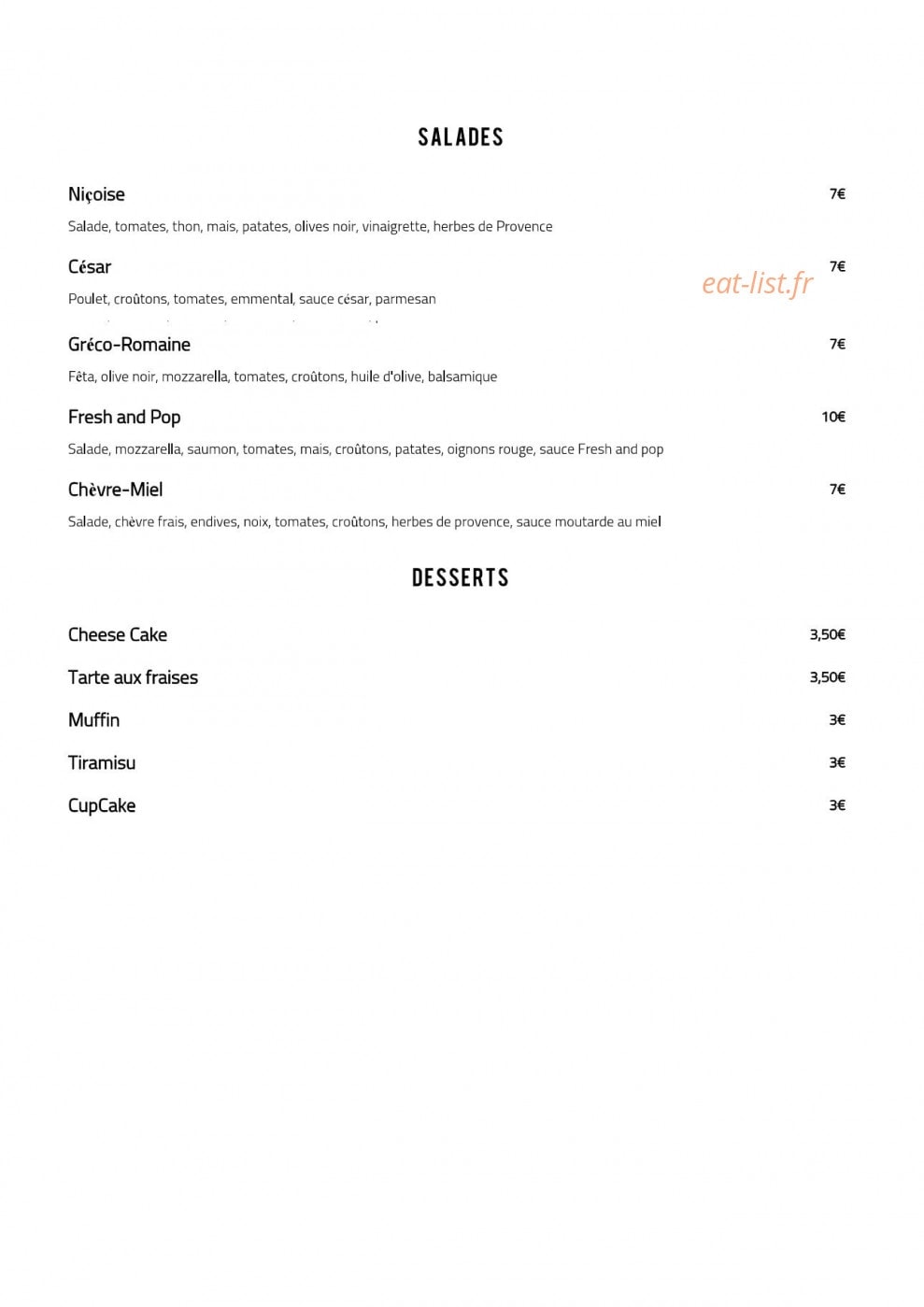 Fresh and Pop — carte page 3