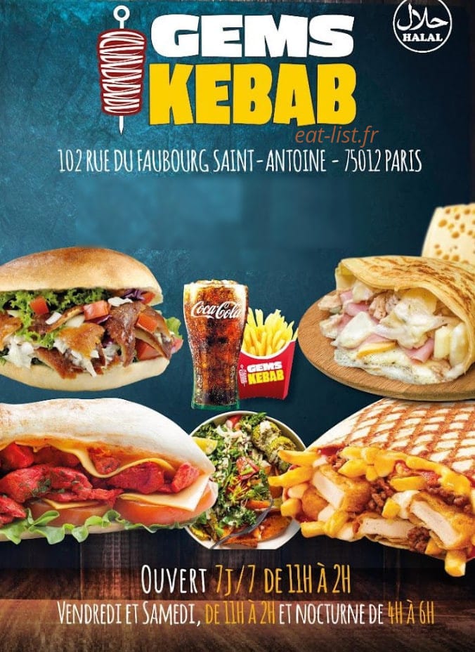 Gems  kebab — carte page 1