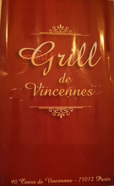 Grill de Vincennes — carte page 1