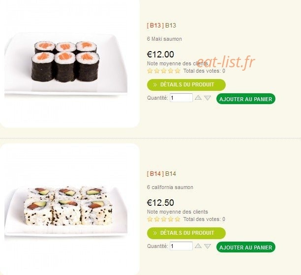 Hayashi Sushi — carte page 6