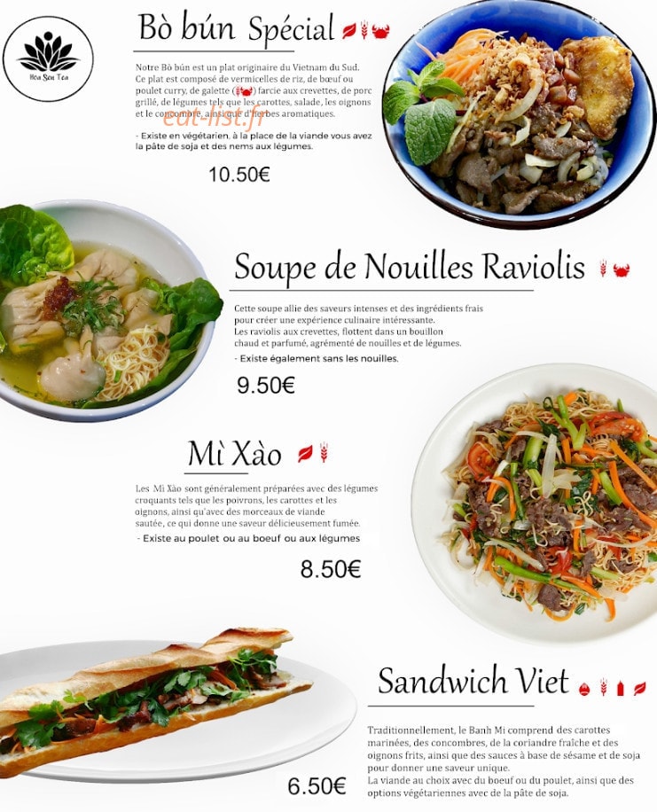 Hoa sen tea — carte page 1