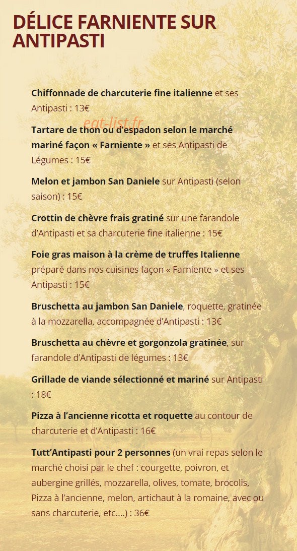 Il Farniente — carte page 1