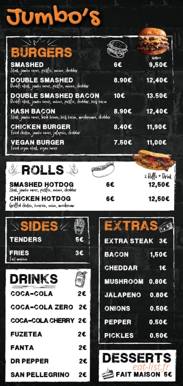 Jumbo's — carte page 1