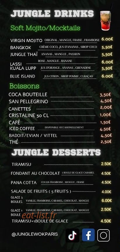 Jungle Wok — carte page 8