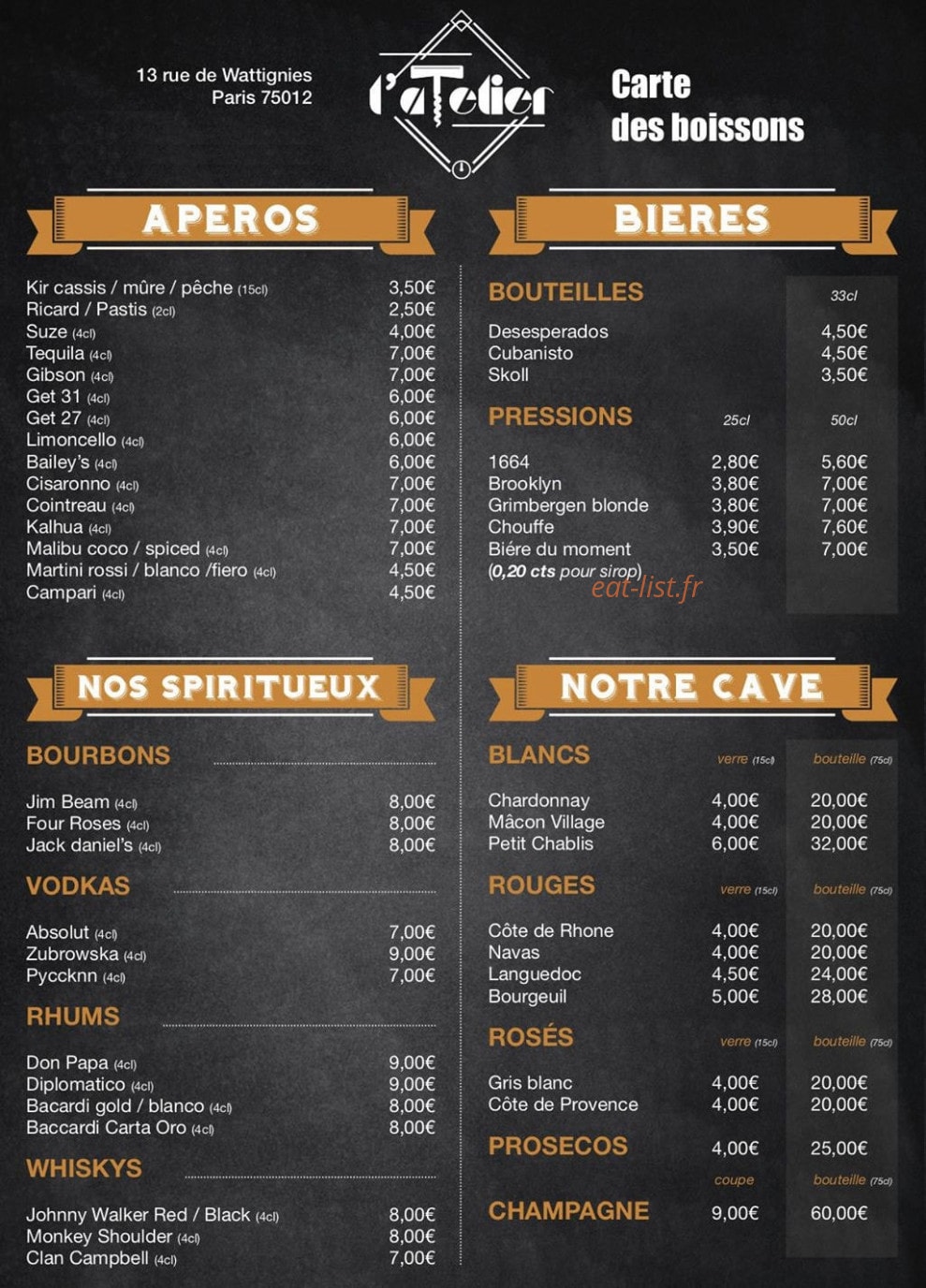 L'Atelier — carte page 1
