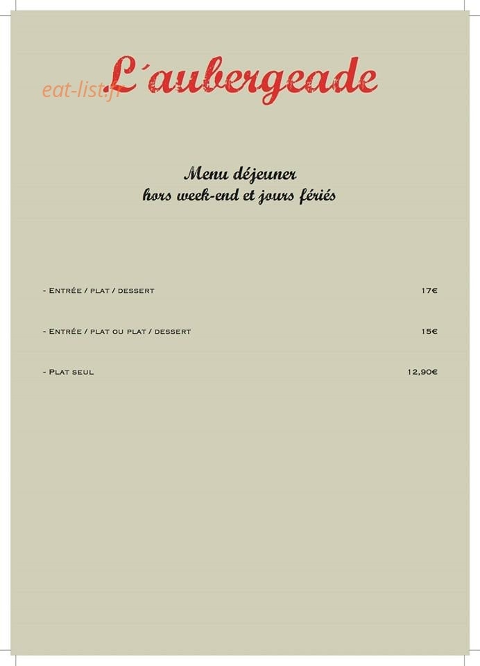 L'aubergeade — carte page 1