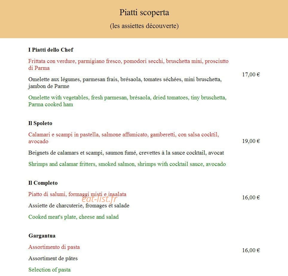 L'Italia in Bocca — carte page 1