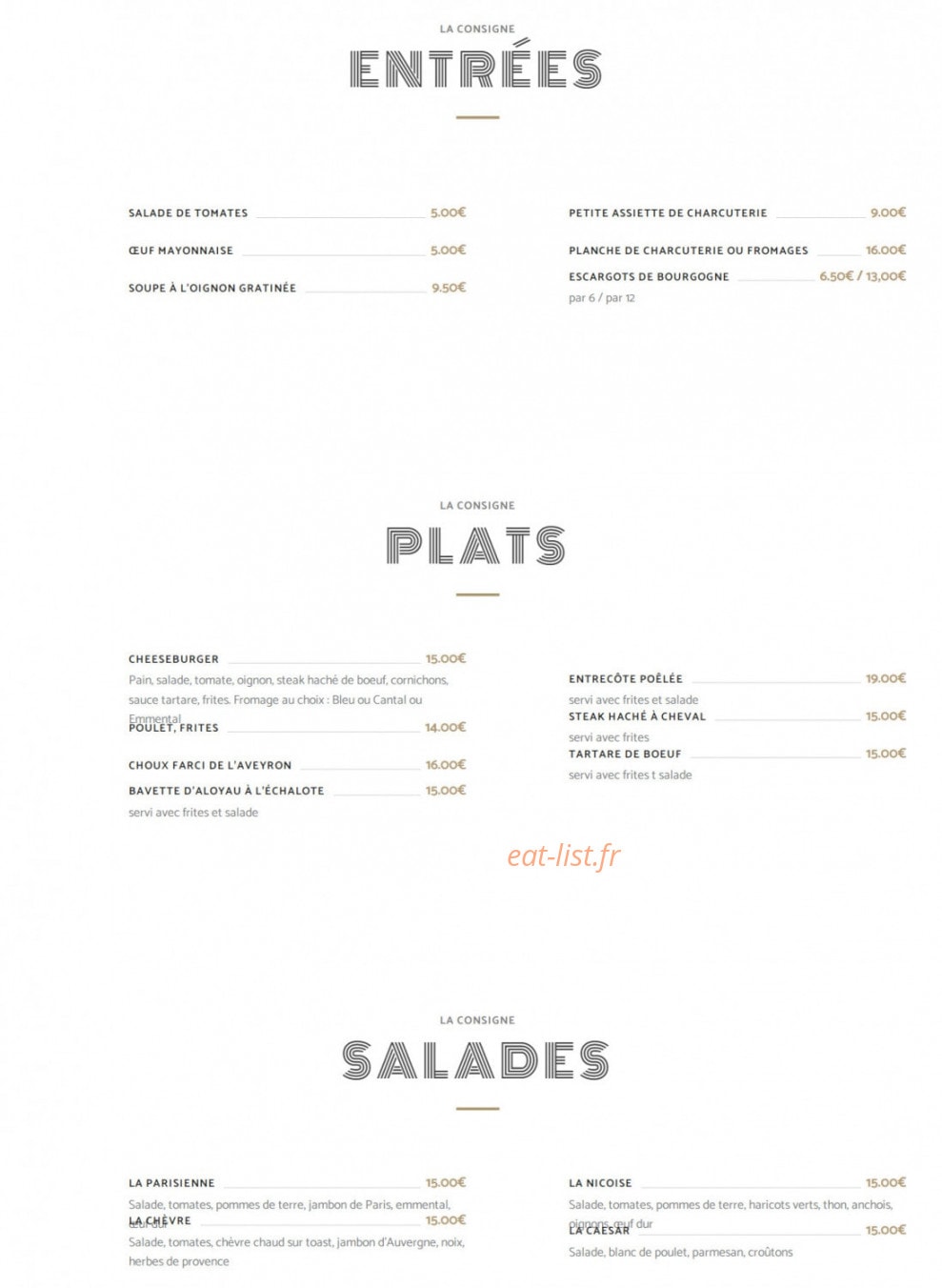 La Consigne — carte page 1