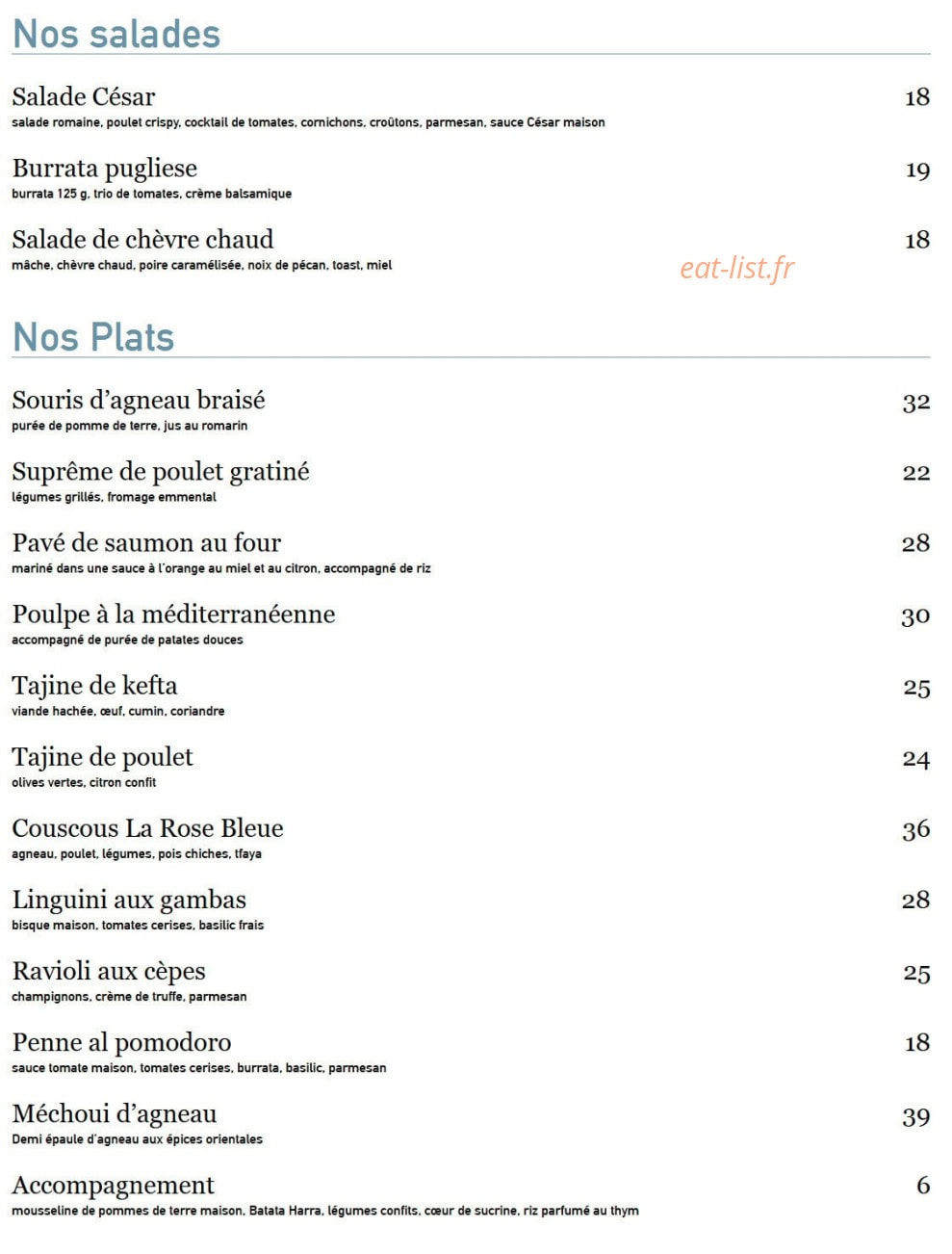 La Rose Bleue — carte page 2