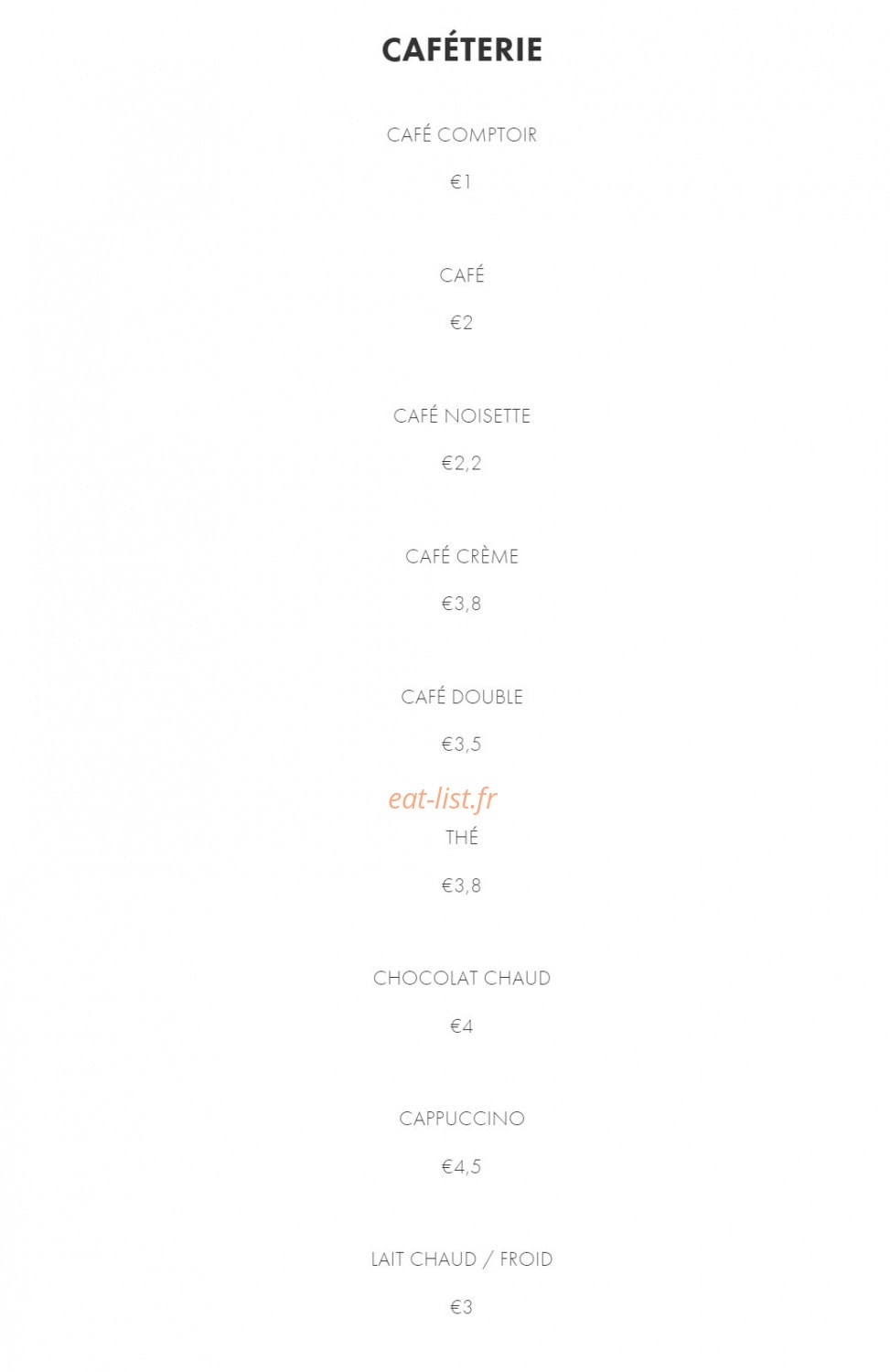 La Seine Café — carte page 8
