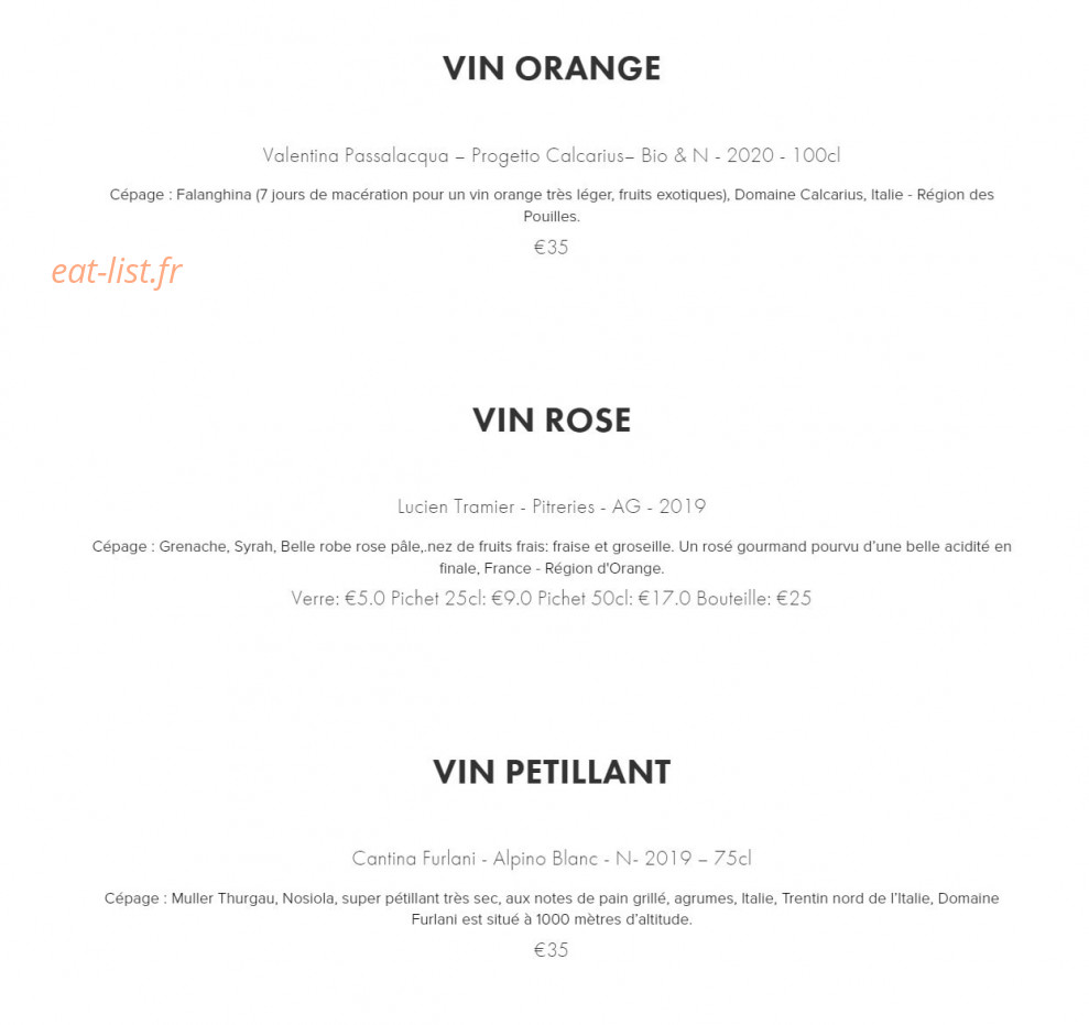 La Seine Café — carte page 16