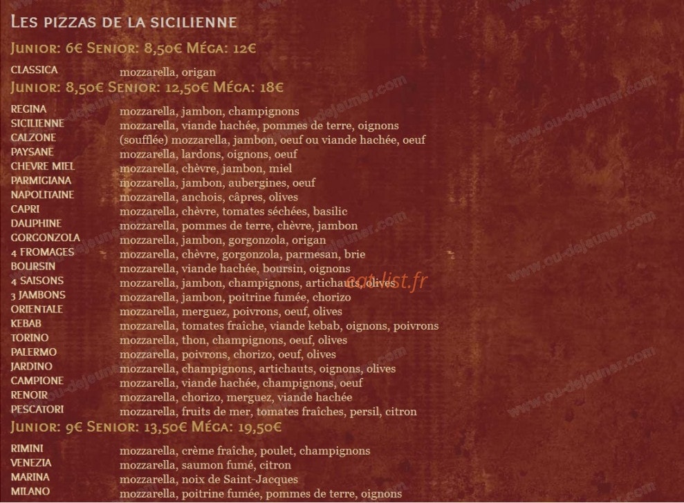 La Sicilienne — carte page 2