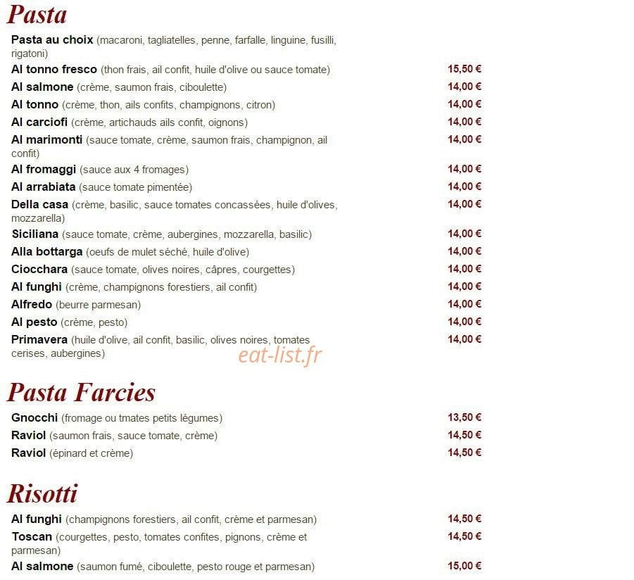 La Stella — carte page 2