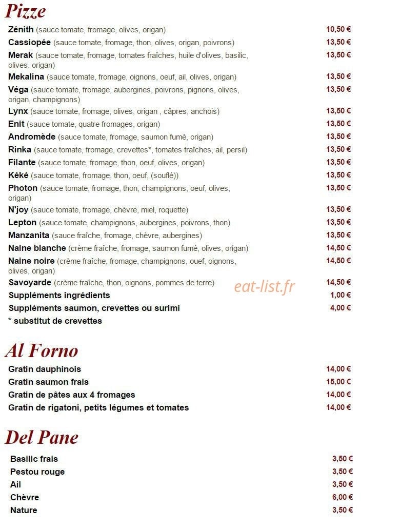 La Stella — carte page 3