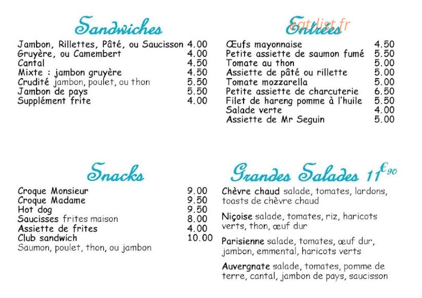 La Terrasse — carte page 1