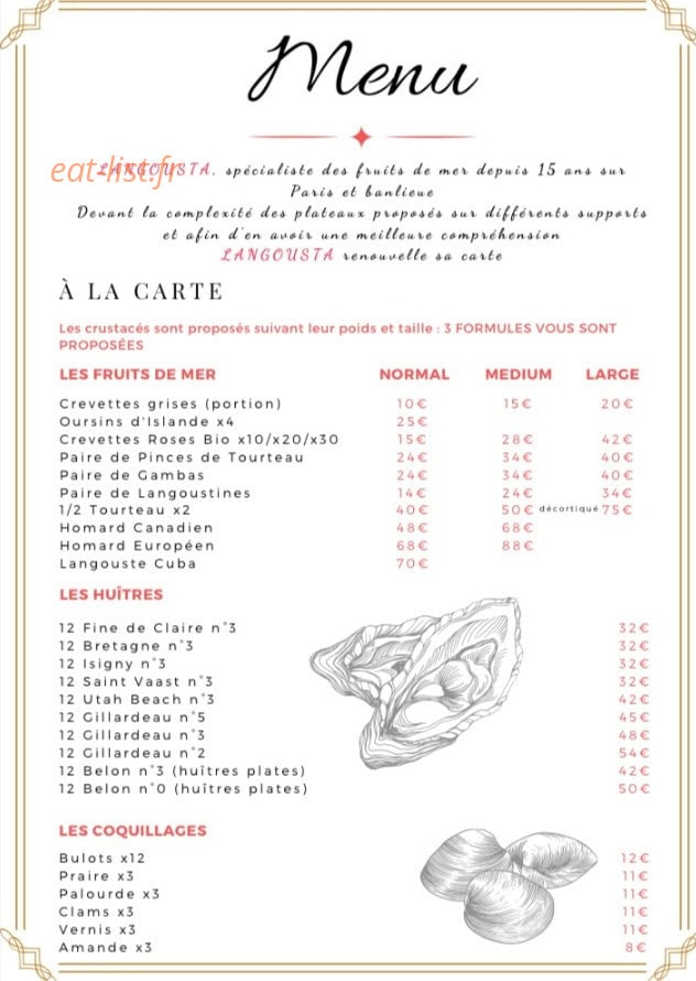 Langousta Bercy — carte page 4