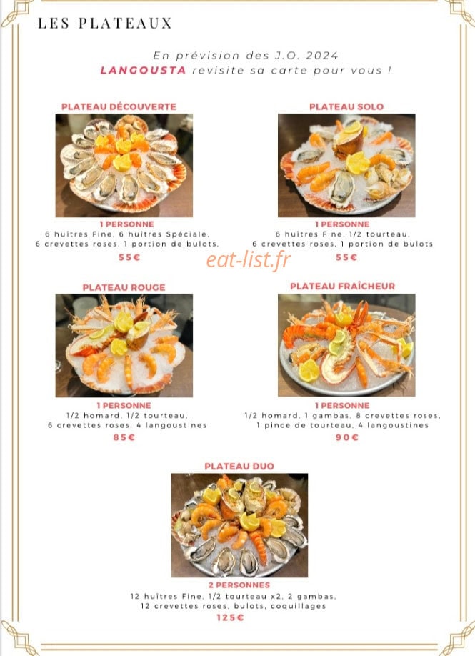 Langousta Bercy — carte page 2