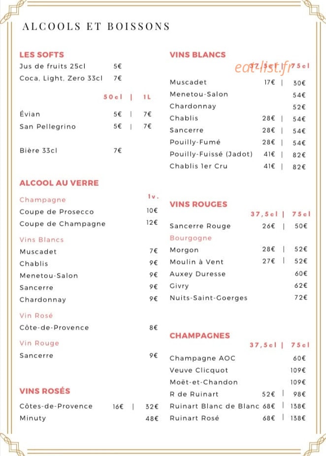 Langousta Bercy — carte page 5